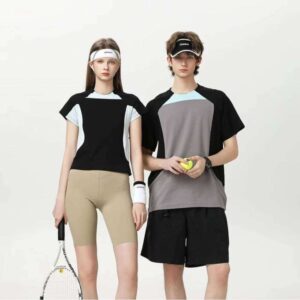 Men's Summer Casual 100% Cotton Short Sleeve Three-Color Contrast Collar Patchwork 200g Slim Fit Full Sports T-Shirt