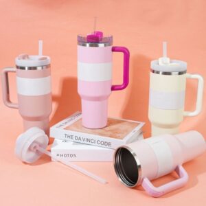 Mugs Stock With 40oz Mug Tumbler With Handle Insulated Tumblers Lids Straw Stainless Steel Coffee Termos Cup JY24