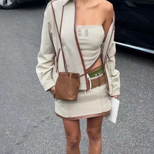 16 Styles Denim Skirts 2pc Set Designer Womens Dresses Set Vest Skirt Fashion Luxury Ladies Dress Triangle Top -20 High Quality Women Two Piece Set BFG2501088