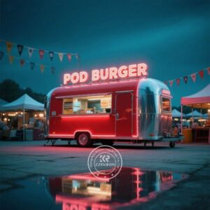 Food Trailer Bakery Fast Chinese Pizza Vending Kitchen Trucks Mobile Food cart With Full Kitchen