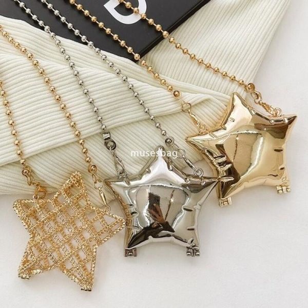 New zinc alloy shiny metal pentagram box mini change key lipstick banquet crossbody bag mini small bag portable exquisite bag