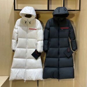 Designer Fashion For Men And Women Long Thickened Down Jacket Fashion Hooded Casual Warm White Black Down Coat Winter Down Coat