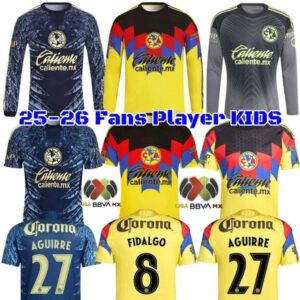 25 26 Club America Soccer Jerseys Liga MX HENRY J.QUINONES D.VALDES 3RD A.ZENDEJAS FIDALGO 2023 HOME AWAY Third Maillot Fans Slim Player Version KIDS Football