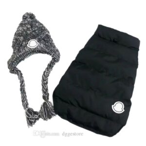 Designer Clothes Waterproof Coat, Christmas Jacket Cold Weather, Warm Dog Winter Apparel with Knitted Hat, Windproof Pet Vest for Small Medium Dogs A765