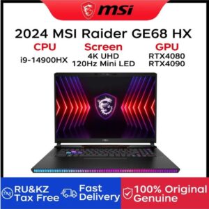 2025 MSI Raider GE68 HX Gaming Laptop 16 Inch 4K UHD 120Hz Mini LED Screen Notebook i9-14900HX 32GB 2TB RTX4080 Netbook Computer
