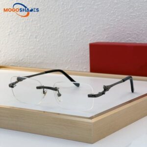 unisex glasses rimless prescription myopia designer sunglasses for women one piece plain cheetah minimalist eyeglasses business buff horn eyeglasses 0582