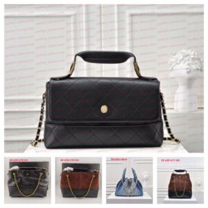 Shoulder Bag Black Crossbody Bag Fashionable Designer Handbag High-Quality Leather Armpit Bag Chain Drawstring