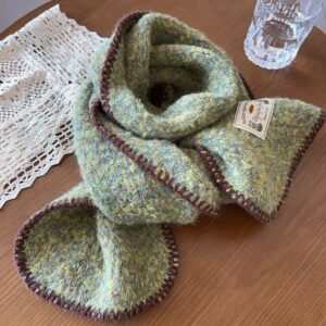New Knitted Color Contrast Wrapped Scarf –820431