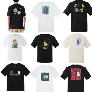 Men's T-Shirts Designer Heavy duty printed silk gloss etched fur loose high version casual versatile