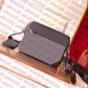 fashion trio outdoor Designer Fastline Messenger Men's Shoulder bag Luxury Brand Leather Purse Man Handbag Fashion Classic crossbody black