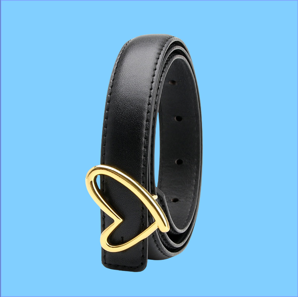 Women's Belt with Sweet Heart - shaped Buckle, New & Minimalist, Suitable for Dresses and Jeans Styling