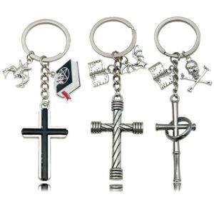 Halloween Cross Keychain | Gothic Spider/Bat Alloy, Festival Gift & Punk Accessory