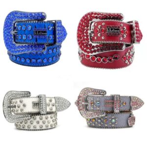 Luxury Designer Belts designer men belt Bb Skull buckle soft diamond Fashion Design Buckle lady belts leather belts decorated with colorful diamonds Retro Needle
