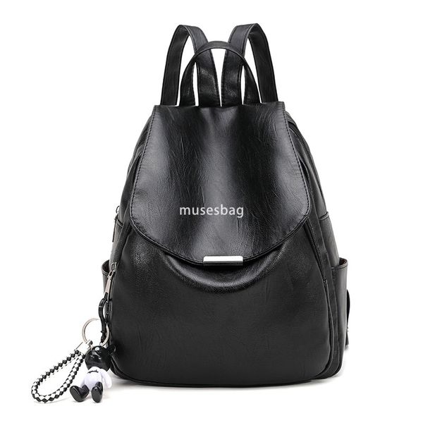 Temperament Women's Fashionable Backpack New Fashion Korean Edition Simple and Large Capacity Versatile Soft Leather Small Backpack Travel Bag Book Bag