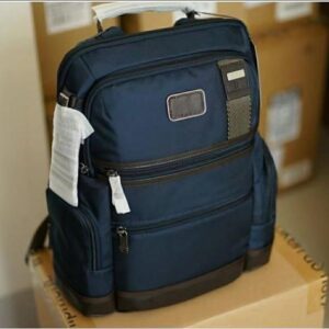 Designer Canvas Leather School Backpack High Quantity Men Multi-functional School Bag for Travel School and Work Black and Blue