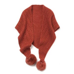 Cute and playful cashmere ball triangular scarf –834970