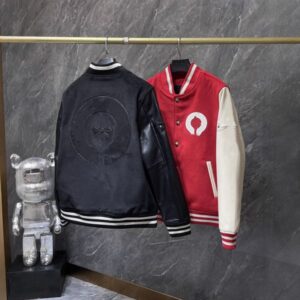 Mens Designer Cross woolen leather sleeve patchwork embroidered baseball uniform for both men and women