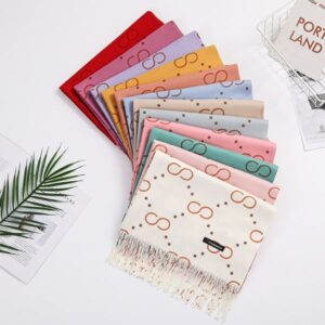 Symbol-Print Scarf | Cotton-Blend Cashmere-Like, Unisex Winter-Spring Wrap