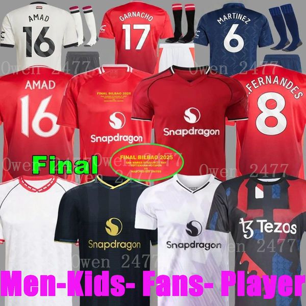 2025 AMAD 25 26 GARNACHO CUNHA HOJLUND MAINOO MOUNT football shirt Soccer Jersey Pre match Stone Roses MARTINEZ CASEMIRO RASHFORD B. FERNANDES kit kids tops 999