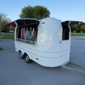 Custom OEM Food Trailer BBQ Food Truck Fully Equipped Stainless Steel Fast Food Trailer Snack Pizza Hamburger Cart With CE