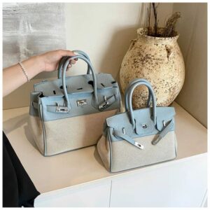 Fashionable hand-held Kelly for women 2025 new style, high-end and stylish, contrasting color trend single shoulder crossbody bag