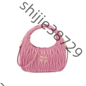 Womens pink Designer Cleo bag MiuiMiui satchel tote Wander Matelasse underarm hobo Luxury Genuine Leather with shoulder strap clutch