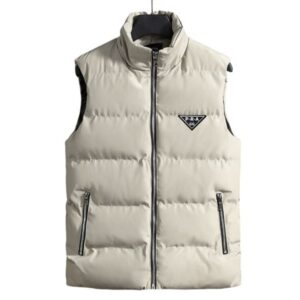GG-P-R-A Designer Brands Men's Zipper Vest Fashion Casual Plus Size Men Winter Coat Sleeveless Vest Casual Men Down Cotton Warm Thicker Vest