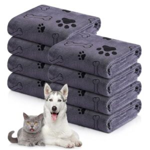 8 Pcs Bulk Cats Towels Puppy Microfiber Quick Drying Dog Paw Bath Towel Pet Bathing Supplies Absorbent for Medium Dogs Pets