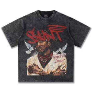 2025 Summer Kendrick American Heavyweight Men's Direct Injection Print 100% Cotton Crossover Base Oversized T-Shirt