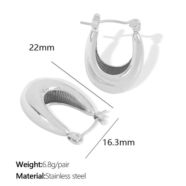 Exclusive jewelry - Luxury light-weight large circular stainless steel earrings with unique geometric ear hoops - Women's accessory