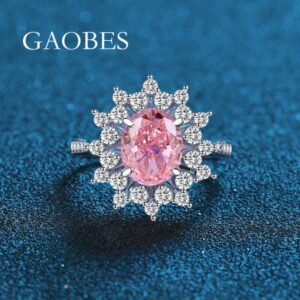 S925 Sterling Silver Red and Blue Sapphire Diamond Ring, Radiant Cut Gemstone Women's Ring, Ice Flower Cut Fashion Jewelry for Women