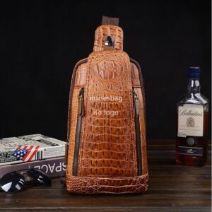 New high quality PU leather men's chest bag crocodile single shoulder crossbody bag Fashion single shoulder bag business men's bag