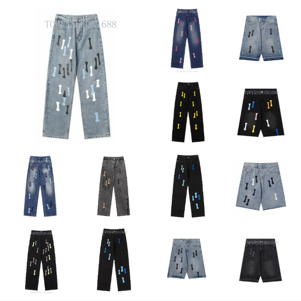 chrome jeans designer jeans men stacked jean shorts skinny jeans Cross Sticker Embroidered Washed Loose Fit Denim Hip Hop American Street Y2k Jeans For Mens 280