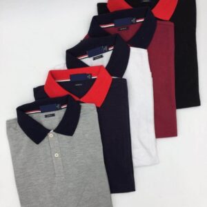 Elegant Men T Shirt with Small Horse Embroidered Design Lapel Collar Fashion Tee Short Sleeve Casual Solid Summer Outfit