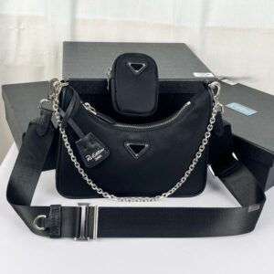 Designer Bags Shoulder Bags 2005 Hobo Nylon Three Piece Bag Luxury Nylon Tote Women's High Quality Chain Fashion Mini Purse Bags Hot Sale01