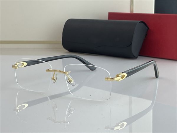 frameless square glass fashion sunglasses frames for men and women womens hot retro eyewear Customizable prescription Joker comfortable design with original case