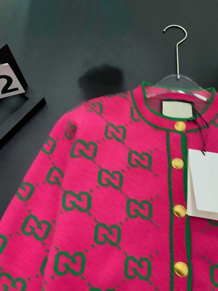 Fashionable Women Cardigan Sweaters Soft Cashmere Knit Tops Button Cardigans Design Green Striped Letter Decoration Fall Designer 4d