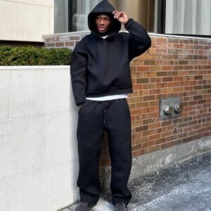 Men's Tracksuits 2025 American winter jackets Couple Hoodies 2 Piece Sets Loose Coats Drawstring Pants Vintage Y2K men fashion Sportswear Oversized Party suit