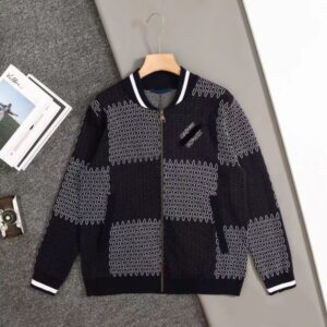 Men's designer brand commuter jacket light luxury fashion checkerboard pocket design, cardigan zipper simple British retro style