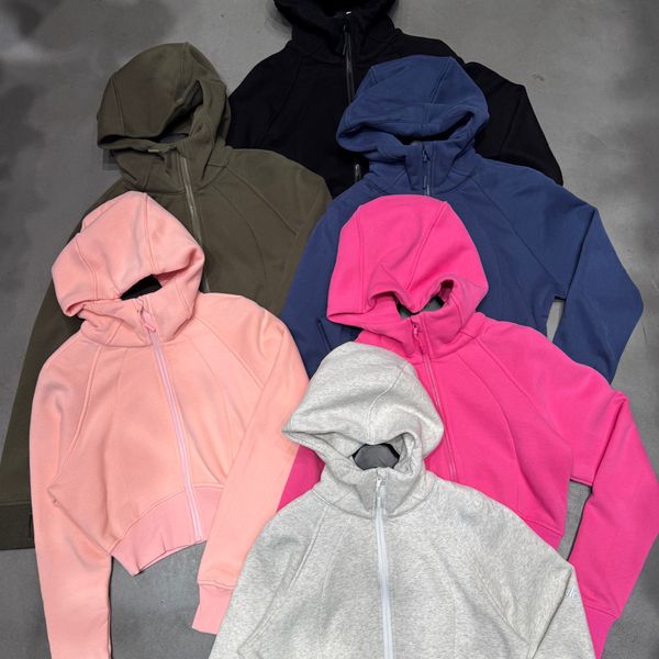 Yoga Fleece Lined Hooded Short Coat Autumn And Winter Fashionable Sweatshirt Daily Must Have Style