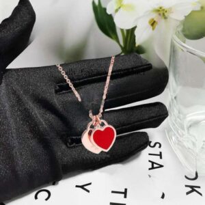 return necklaces 925 womens heart necklace designer jewellery chains pendant steel charm anniversary gift for women gold plat 659