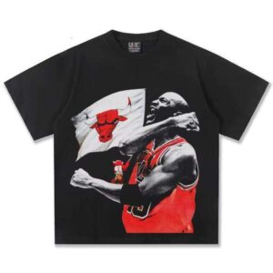 2025 Basketball Star Print Unisex Casual Small Neck Long Sleeve Vintage Cotton American Style T-Shirt