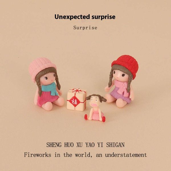 Mini Creative Cute Doll Girl Gift Box Micro Landscape Baby House Decoration Accessories OB11 Home Desktop Ornament