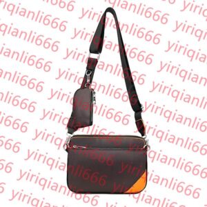 Men Casual desigenr Trio messenger men Duo shoulder bag mens Outdoor Crossbody Shoulder Bags Genuine Leather Purse Pouch wallet man handbags 10A 2058