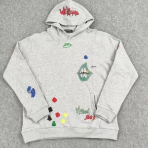 Colorful Applique Cross Graffiti Print Hoodie