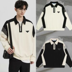GG-P-R-A Designer Mens Designer Hoodies Sweatshirts Brand Sportshirts Fashion Casual Contrast Half Zip Sweater Sweatshirt Hoodie Sweater Long Sleeve Shirt