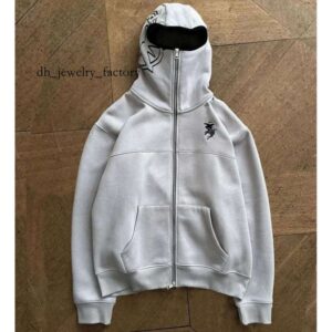 Y2K Goth Zip Up Hoodie Men Vintage Embroidered Casual Pattern Oversize Sweatshirt Harajuku Hip Hop Punk Streetwear Clothing 240131 fea