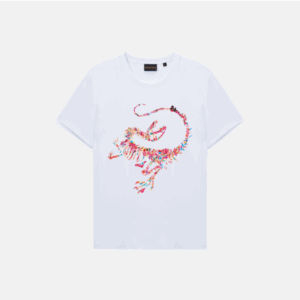 Summer Horse Cotton Printed T-shirt Velociraptor Design