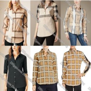 Womens Fashion Short Sleeve Shirt Plaid Button Up Blouse Elegant Ladies Office Shirts Summer Casual Wear Designer Tops Asian Size Petite Fit