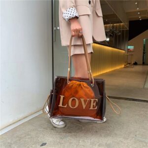 Free shipping designer 2025 new fashionable commuting large capacity tote transparent hand-held shoulder bag for womens